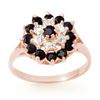 Image 1 : 1.02 CTW Blue Sapphire & Diamond Ring 18K Rose Gold - REF-31H5A - 12312