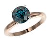 Image 2 : 2 CTW Certified Intense Blue SI Diamond Solitaire Engagement Ring 10K Rose Gold - REF-417Y6K - 32939