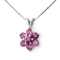 0.75 CTW Amethyst Pendant 10K White Gold - REF-9K3W - 12720