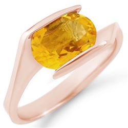 2.0 CTW Citrine Ring 10K Rose Gold - REF-18N8Y - 11351