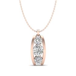 1.07 CTW VS/SI Diamond Solitaire Art Deco Stud Necklace 18K Rose Gold - REF-158H2A - 37014