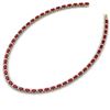 Image 2 : 71.85 CTW Ruby & VS/SI Certified Diamond Eternity Necklace 10K Yellow Gold - REF-563W6F - 29516