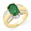 Image 1 : 2.87 CTW Emerald & Diamond Ring 14K Yellow Gold - REF-86W8F - 12939