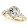 Image 1 : 1.5 CTW Certified VS/SI Diamond Solitaire Halo Ring 18K Yellow Gold - REF-399T5M - 26403