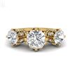 Image 2 : 3.06 CTW VS/SI Diamond Solitaire Art Deco 3 Stone Ring 18K Yellow Gold - REF-576N4Y - 36850