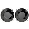 5.15 CTW Fancy Black VS Diamond Solitaire Stud Earrings 10K White Gold - REF-99Y5K - 36714