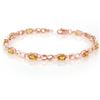 3.51 CTW Yellow Sapphire & Diamond Bracelet 14K Rose Gold - REF-49K5W - 11035
