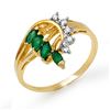 0.55 CTW Emerald & Diamond Ring 10K Yellow Gold - REF-22Y2K - 13019