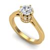 1.14 CTW VS/SI Diamond Art Deco Ring 18K Yellow Gold - REF-220T5M - 36829