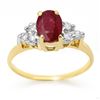 Image 1 : 1.35 CTW Ruby & Diamond Ring 14K Yellow Gold - REF-26F4N - 13626