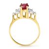 Image 2 : 1.35 CTW Ruby & Diamond Ring 14K Yellow Gold - REF-26F4N - 13626