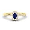 0.56 CTW Sapphire & Micro Pave VS/SI Diamond Ring Halo 18K Yellow Gold - REF-31Y3K - 21395