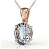 3.50 CTW Sky Blue Topaz Designer Inspired Solitaire Necklace 14K Rose Gold - REF-29M8H - 21885