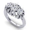 2.26 CTW VS/SI Diamond Art Deco Micro Pave 3 Stone Ring Band 18K White Gold - REF-345N5Y - 37001
