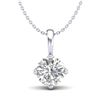 0.82 CTW VS/SI Diamond Solitaire Art Deco Stud Necklace 18K White Gold - REF-180A2X - 37025