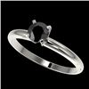 0.50 CTW Fancy Black VS Diamond Solitaire Engagement Ring 10K White Gold - REF-23H3A - 32858
