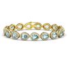 16.59 CTW Sky Topaz & Diamond Halo Bracelet 10K Yellow Gold - REF-271A8X - 41122