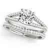 1.13 CTW Certified VS/SI Diamond Solitaire 2Pc Wedding Set 14K White Gold - REF-199X3T - 31982
