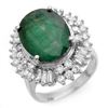 11.75 CTW Emerald & Diamond Ring 18K White Gold - REF-272T8M - 14413