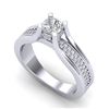 Image 1 : 1.01 CTW Cushion VS/SI Diamond Solitaire Micro Pave Ring 18K White Gold - REF-200M2H - 37160