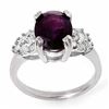 2.65 CTW Amethyst & Diamond Ring 14K White Gold - REF-39F3N - 13595