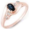 0.42 CTW Blue Sapphire & Diamond Ring 14K Rose Gold - REF-24A2X - 11144