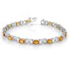 10.15 CTW Yellow Sapphire & Diamond Bracelet 18K White Gold - REF-163Y6K - 10919