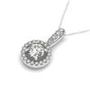 1.9 CTW Certified VS/SI Diamond Solitaire Halo Necklace 14K White Gold - REF-490A8X - 30105