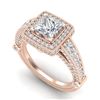 2.53 CTW Princess VS/SI Diamond Solitaire Art Deco Ring 18K Rose Gold - REF-509H3A - 37125