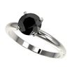 1.50 CTW Fancy Black VS Diamond Solitaire Engagement Ring 10K White Gold - REF-47A3X - 32925
