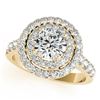 3 CTW Certified VS/SI Diamond Solitaire Halo Ring 18K Yellow Gold - REF-796Y4K - 26888
