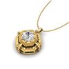 0.75 CTW VS/SI Diamond Art Deco Stud Necklace 18K Yellow Gold - REF-202W5F - 36880