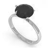 2.0 CTW Black Certified Diamond Engagement Ring Martini 14K White Gold - REF-49X3T - 38341