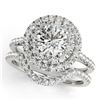 1.16 CTW Certified VS/SI Diamond 2Pc Set Solitaire Halo 14K White Gold - REF-150Y5K - 30675