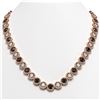 35.55 CTW Black & White Diamond Designer Necklace 18K Rose Gold - REF-3583N3Y - 42696
