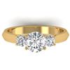 1.5 CTW Certified VS/SI Diamond Solitaire 3 Stone Ring 14K Yellow Gold - REF-395Y5K - 30314