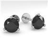 2.0 CTW Black Certified Diamond Stud Earrings Martini 18K White Gold - REF-68T2M - 32220