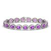 13.11 CTW Amethyst & Diamond Halo Bracelet 10K White Gold - REF-229W3F - 40490