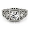 0.6 CTW Certified VS/SI Diamond Solitaire Antique Ring 18K White Gold - REF-132N2Y - 27237