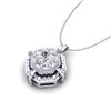 0.75 CTW VS/SI Diamond Solitaire Art Deco Stud Necklace 18K White Gold - REF-202H5A - 36878