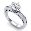 1.51 CTW VS/SI Diamond Solitaire Art Deco Ring 18K White Gold - REF-536T4M - 37076
