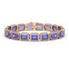 25.36 CTW Tanzanite & Diamond Halo Bracelet 10K Rose Gold - REF-606Y8K - 41388