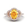 1.75 CTW Citrine & Micro Pave VS/SI Diamond Ring 10K Rose Gold - REF-32K9W - 20978
