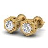 1.15 CTW VS/SI Diamond Solitaire Art Deco Stud Earrings 18K Yellow Gold - REF-174M5H - 37219