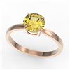 Image 2 : 2 CTW Citrine Designer Inspired Solitaire Engagement Ring 14K Rose Gold - REF-25N6Y - 22217