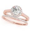 1.42 CTW Certified VS/SI Diamond 2Pc Wedding Set Solitaire Halo 14K Rose Gold - REF-391X8T - 30991