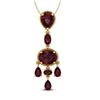 8 CTW Garnet Necklace Designer Vintage 10K Yellow Gold - REF-34Y4K - 20403