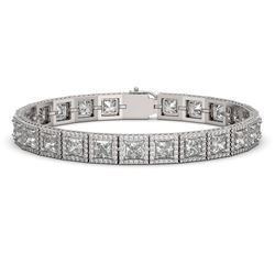 18.24 CTW Princess Diamond Designer Bracelet 18K White Gold - REF-3369F8N - 42725