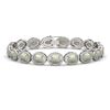 14.24 CTW Opal & Diamond Halo Bracelet 10K White Gold - REF-298M2H - 40616