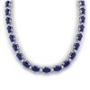 71.85 CTW Sapphire & VS/SI Certified Diamond Eternity Necklace 10K White Gold - REF-563T6M - 29517